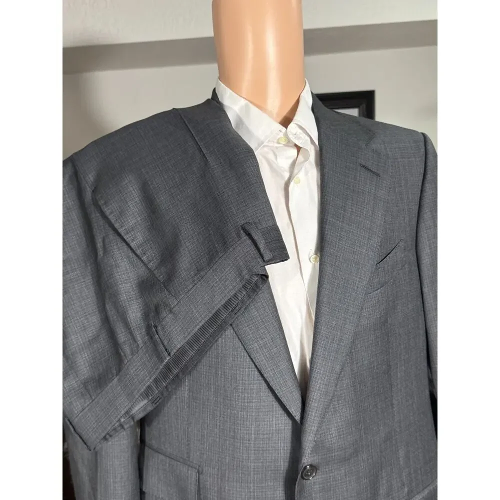 Tom Ford Gray Checked 2Pc Wool Suit 54EU 44R US Men's 36x30 trousers